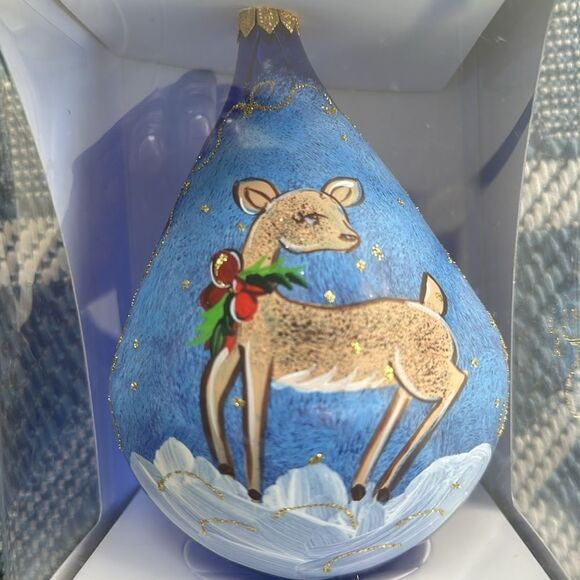 Italian Mouth Blown Glass Ornament  Large - Picture 2 of 5